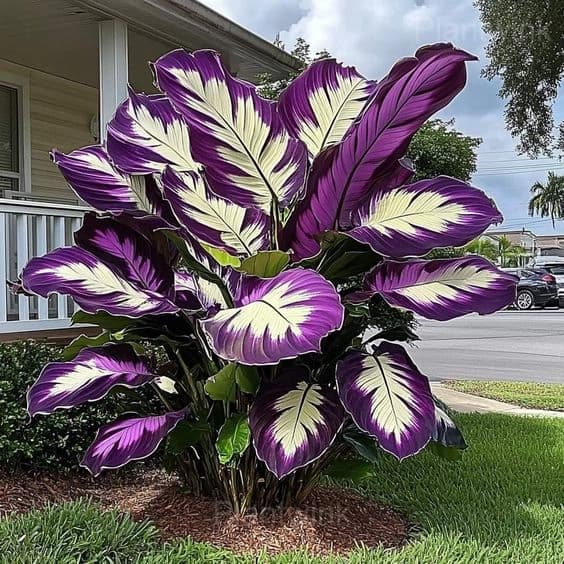 Giant Caladium Seeds-White and Purple - View 1