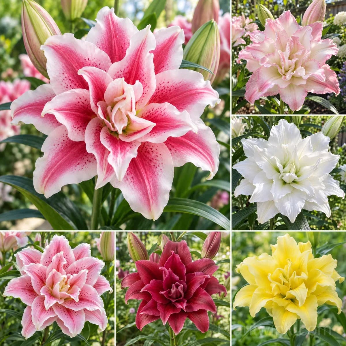 Rare Double Lily Bulbs – 6 Stunning Varieties in One Beautiful Collection - View 1