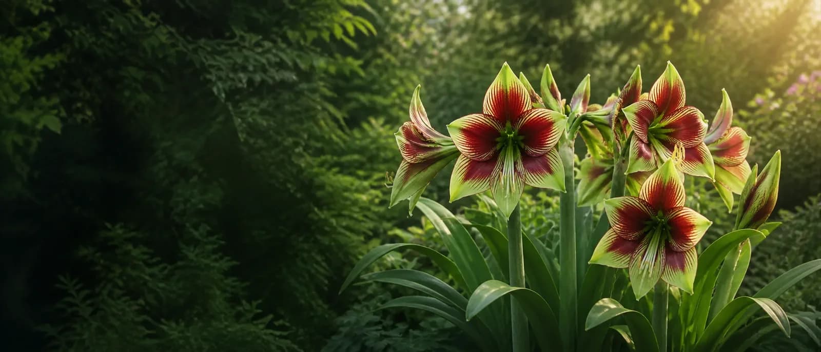 Papilio Amaryllis flowers blooming in a garden