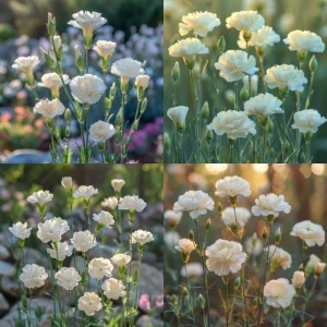 Double Mixed Carnation Seeds—Mother's Day Flowers - White, 100 Seeds