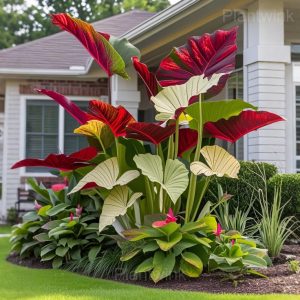 Tropical Style Giant Caladium Seeds - 17🟫🟧, 100 Seeds💛🔥