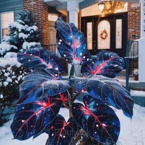 Starry Sky Colored Leaf Caladium Seeds - 50⬛💗, 500 Seeds💛