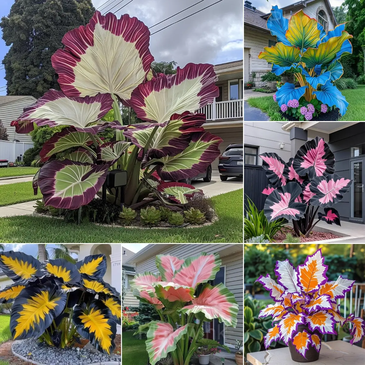 Tropical Caladium Bulbs - 1🌈Mixed Color, 2 Bulbs