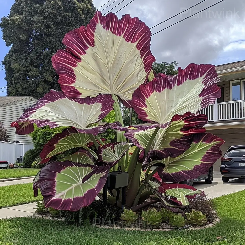 Tropical Caladium Bulbs - 73🟥🟩, 2 Bulbs